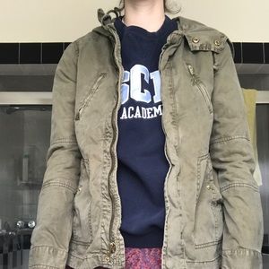American Eagle Green Army Jacket XS